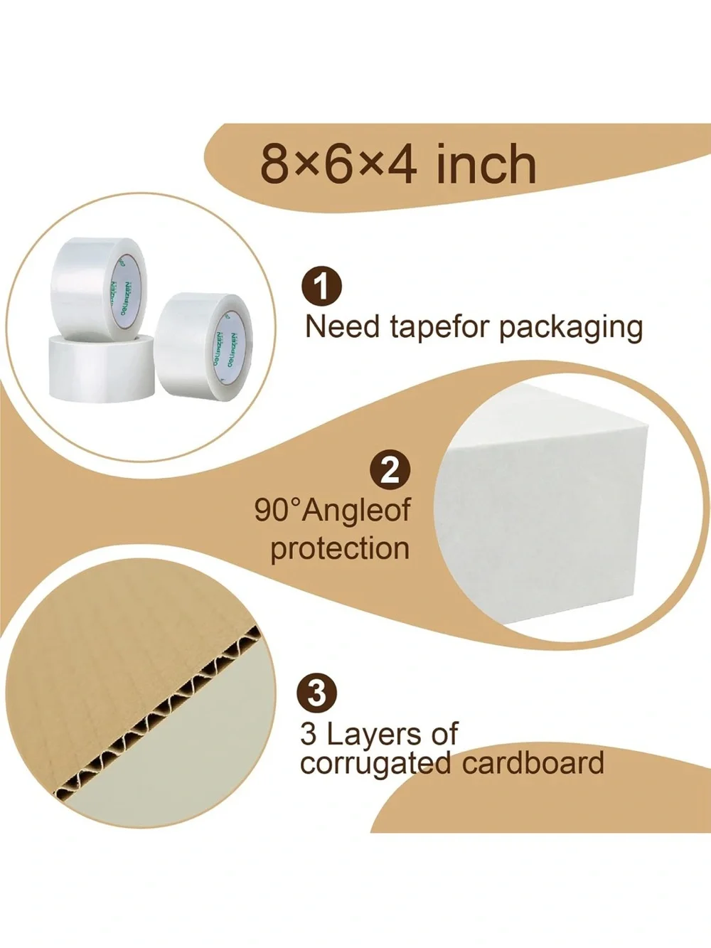 20 pack 8*6*4 inches small shipping boxes white corrugated cardboard boxes